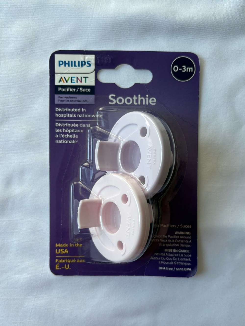 🌸 Baby girl Philips Avent Soothie Pacifiers - White and Light Pink